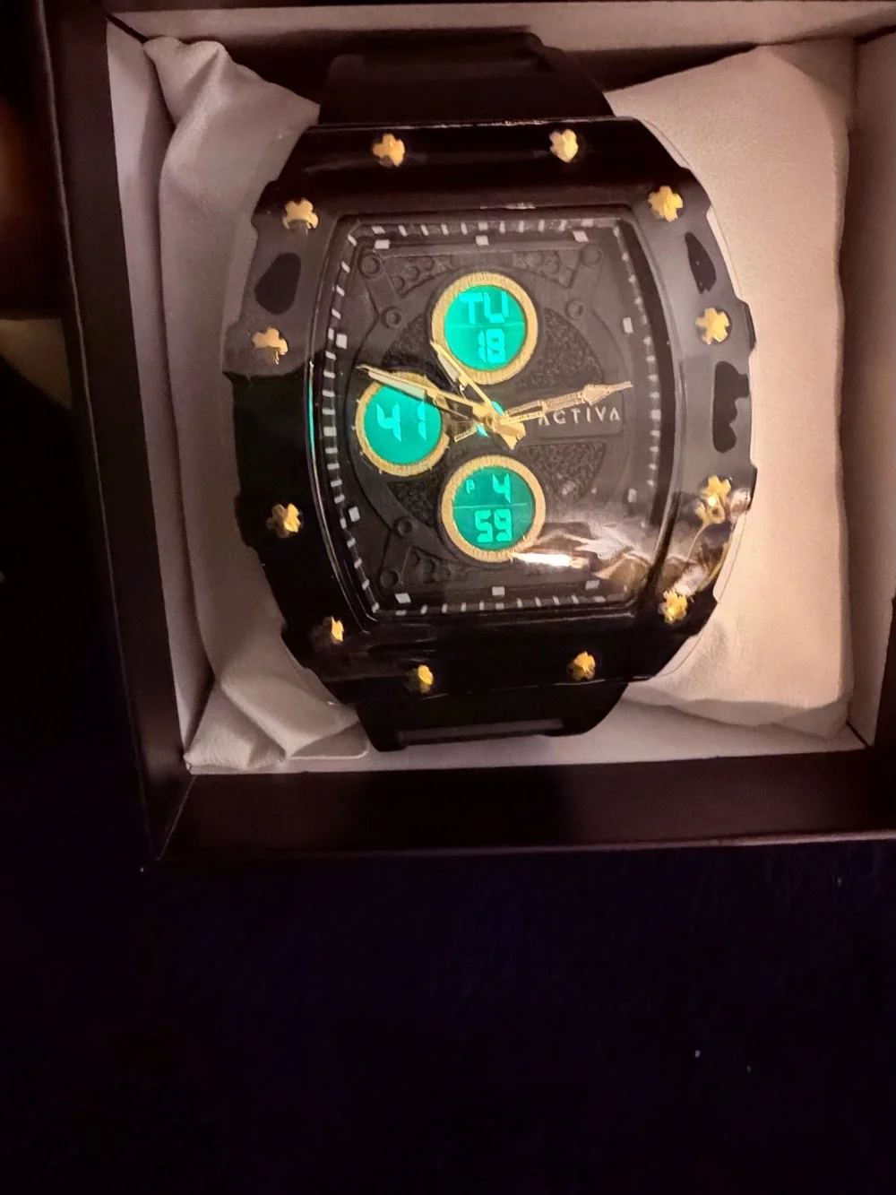 ACTIVA Invicta Black and Gold Chronograph Watch
